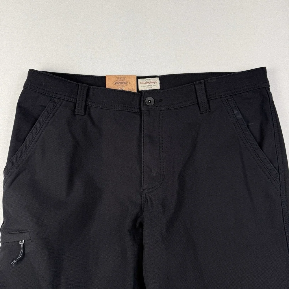 Weatherproof Vintage Pants Mens 38x30 Canvas Fleece Lined‎ Black Pants Flaw